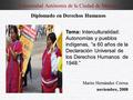 Marite Hernández Correa noviembre, 2008 Diplomado en Derechos Humanos Tema: Interculturalidad: Autonomías y pueblos indígenas, “a 60 años de la Declaración.