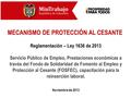 MECANISMO DE PROTECCIÓN AL CESANTE Noviembre de 2013 Reglamentación – Ley 1636 de 2013 Servicio Público de Empleo, Prestaciones económicas a través del.