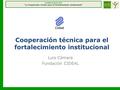 Conferencia III “La Cooperación Técnica para el Fortalecimiento Institucional” Cooperación técnica para el fortalecimiento institucional Luis Cámara Fundación.