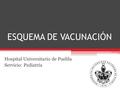 ESQUEMA DE VACUNACIÓN Hospital Universitario de Puebla Servicio: Pediatría.