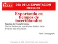 DIA DE LA EXPORTACION MERCOEX Exportando en tiempos de incertidumbre 19 de agosto de 2009 - Marriott Plaza Hotel - Buenos Aires Precios de Transferencia.