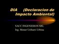 DIA (Declaracion de Impacto Ambiental) SACC INGENIEROS SRL Ing. Moner Uribarri Urbina.