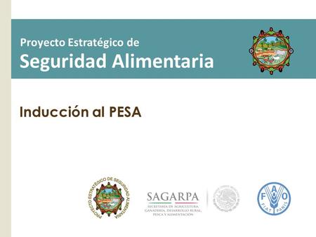 Proyecto Estratégico de Seguridad Alimentaria Inducción al PESA.