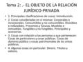 Tema 2:.- EL OBJETO DE LA RELACIÓN JURÍDICO-PRIVADA 1. Principales clasificaciones de cosas: Introducción. 2. Cosas consideradas en sí mismas: Corporales.