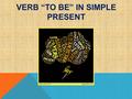 verb “to be” in SIMPLE present