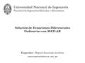 Solución de Ecuaciones Diferenciales Ordinarias con MATLAB