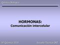HORMONAS: Comunicación intercelular