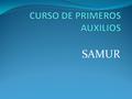 SAMUR. CURSO PRIMEROS AUXILIOS SAMUR ÍNDICE ¿CUÁNDO HABLAMOS DE EMERGENCIA? CADENA DE LA SUPERVIVENCIA POSICIÓN LATERAL DE SEGURIDAD (PLS) SOPORTE VITAL.