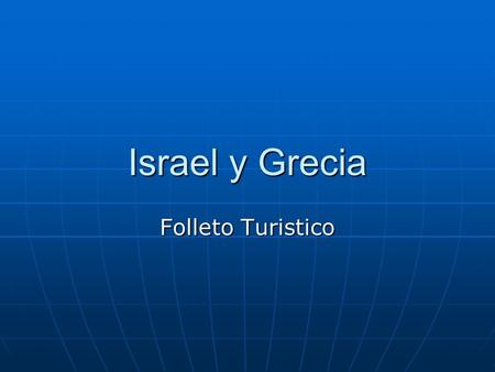 Israel y Grecia Folleto Turistico.