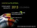 COLOMBIA CONSUME RACIONALMENTE PRIMER TRIMESTRE 2013 MOV 2013: Año Móvil a Marzo de 2013 (Abril 2012 a Marzo 2013) MOV 2012: Año Móvil a Marzo de 2012.
