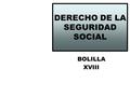 DERECHO DE LA SEGURIDAD SOCIAL BOLILLA XVIII. PRINCIPIOS SOLIDARIDAD SUBSIDIARIDAD UNIVERSALIDAD INTEGRALIDAD IGUALDAD UNIDAD DE GESTION INMEDIACION.