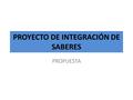 PROYECTO DE INTEGRACIÓN DE SABERES PROPUESTA. Formulación y resolución de problemas Trabajo en equipo colaborativo Pensamiento Sistémico Empredaprendizaje.