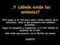 …Y ¿dónde están los animales? Este juego es un test para saber cuánto conocés de la naturaleza. Gana el que encuentra más animales escondidos. Seguí las.