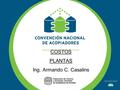 COSTOS PLANTAS Ing. Armando C. Casalins. 37,5 % 6.150 __________________________ 8.456 4.600 __________________________ 6.325 4.300 __________________________.