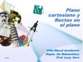 Plano cartesiano y Rectas en el plano Villa Macul Academia Villa Macul Academia Depto. De Matemática Prof. Lucy Vera NM3.
