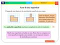 Tema: 15 Áreas 1Matemáticas 1º Área de una superficie El área de una figura es la cantidad de superficie que ocupa. IMAGEN FINAL Estos dos figuras, aunque.