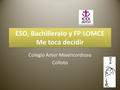 ESO, Bachillerato y FP LOMCE Me toca decidir Colegio Amor Misericordioso Colloto.