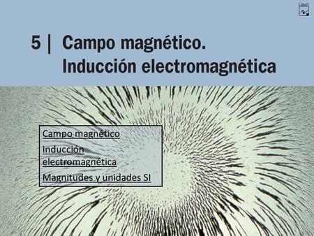 Campo magnéticCampo magnético Inducción electromagnética Magnitudes y unidades SI.