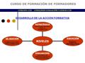 CURSO DE FORMACIÓN DE FORMADORES CONFAPA-CLM CONSEJERÍA EDUCACIÓN Y CIENCIA CLM DESARROLLO DE LA ACCIÓN FORMATIVA NIVELES ESTRATÉGICO POLÍTICA E INTERÉS.