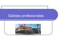 Salidas profesionales. Datos sobre inserción laboral Estudios sobre inserción laboral de los Diplomados en trabajo social en Zaragoza a los 3 años de.
