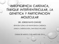 INSUFICIENCIA CARDIACA, TABIQUE INTERVENTRICULAR, LA GENETICA Y PARTICIPACION MOLECULAR DR. JORGE RAYO CHÁVEZ JEFATURA CLÍNICA DE INSUFICIENCIA CARDIACA.