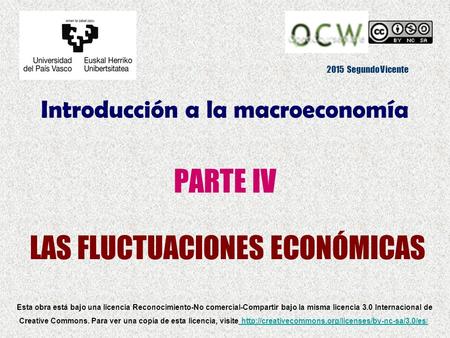 Introducción a la macroeconomía © Segundo Vicente Capítulo 4: El dinero y el sistema bancario 1 Introducción a la macroeconomía PARTE IV LAS FLUCTUACIONES.