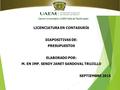 LICENCIATURA EN CONTADURÍA M. EN IMP. SENDY JANET SANDOVAL TRUJILLO