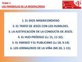 TEMA 7. LAS PARÁBOLAS DE LA MISERICORDIA 1. EL DIOS MISERICORDIOSO 2. EL TRATO DE JESÚS CON LOS HUMILDES. 3. LA JUSTIFICACIÓN DE LA CONDUCTA DE JESÚS.