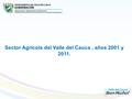 Sector Agrícola del Valle del Cauca, años 2001 y 2011.
