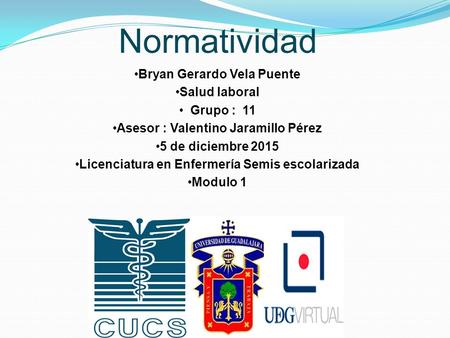 Normatividad Bryan Gerardo Vela Puente Salud laboral Grupo : 11