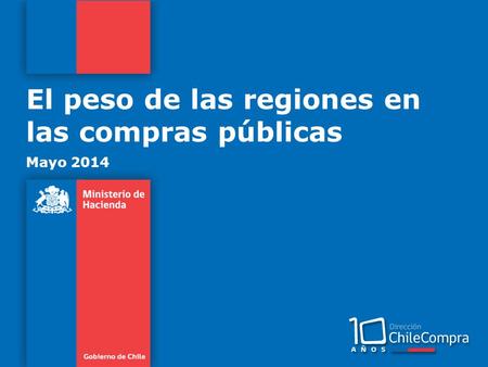 El peso de las regiones en las compras públicas Mayo 2014.