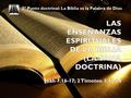 2º Punto doctrinal: La Biblia es la Palabra de Dios.