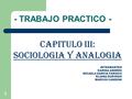1 - TRABAJO PRACTICO - CAPITULO III: SOCIOLOGIA Y ANALOGIA INTEGRANTES: KARINA ANDRES MICAELA GARCIA FARISCO ELIANA QUEVEDO MARCOS CANDONI.