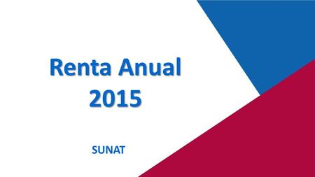 Renta Anual 2015 SUNAT.