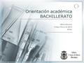 Orientación académica BACHILLERATO Oferta educativa Colegio Pureza de María Bilbao.