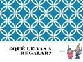 ¿QUÉ LE VAS A REGALAR? Ch. 9.1. DISCUSSING GIFT SUGGESTIONS What are you planning on giving (as a gift) to…? ¿Qué piensas regalarle a…? ¿Qué piensas regalarle.