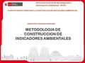 METODOLOGIA DE CONSTRUCCION DE INDICADORES AMBIENTALES