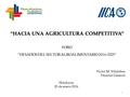 “HACIA UNA AGRICULTURA COMPETITIVA”“HACIA UNA AGRICULTURA COMPETITIVA” FORO “DESAFIOS DEL SECTOR AGROALIMENTARIO 2016-2025” Víctor M. Villalobos Director.