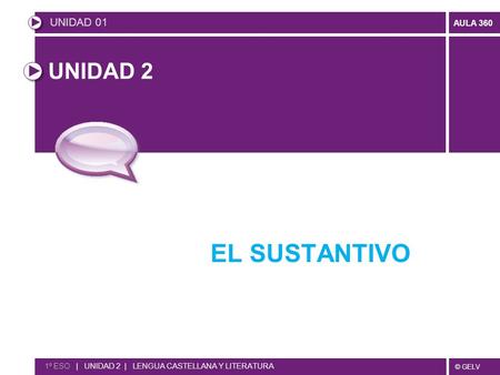 EL SUSTANTIVO UNIDAD 2 UNIDAD 01