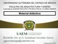 UNIVERSIDAD AUTÓNOMA DEL ESTADO DE MÉXICO FACULTAD DE ARQUITECTURA Y DISEÑO Material didáctico Licenciatura: ADMINISTRACIÓN Y PROMOCIÓN DE LA OBRA URBANA.