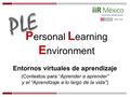 Entornos virtuales de aprendizaje (Contextos para “Aprender a aprender” y el “Aprendizaje a lo largo de la vida”) P ersonal L earning E nvironment.