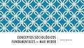 Conceptos sociológicos fundamentales – Max WEBER