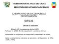 GOBERNACION DEL VALLE DEL CAUCA SECRETARIA DEPARTAMENTAL DE SALUD