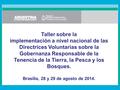Taller sobre la implementación a nivel nacional de las Directrices Voluntarias sobre la Gobernanza Responsable de la Tenencia de la Tierra, la Pesca y.