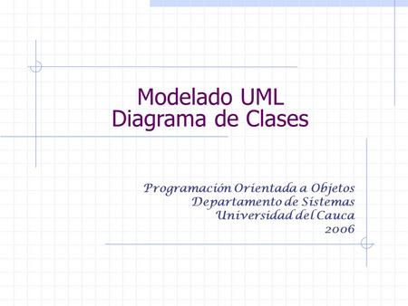Modelado UML Diagrama de Clases