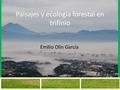 Paisajes y ecología forestal en trifinio