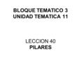 BLOQUE TEMATICO 3 UNIDAD TEMATICA 11 LECCION 40 PILARES