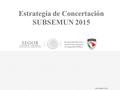 DICIEMBRE 2014 Estrategía de Concertación SUBSEMUN 2015.