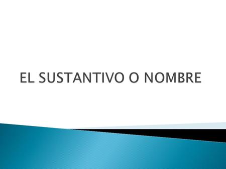  El sustantivo es la palabra que sirve para nombrar animales, personas, cosas, ideas o sentimientos.  Clasificación:  Según el número: Singular Plural.