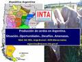 Producción de cerdos en Argentina. Situación..Oportunidades…Desafíos..Amenazas. Med. Vet. MSc. Jorge Brunori - INTA Marcos Juárez.